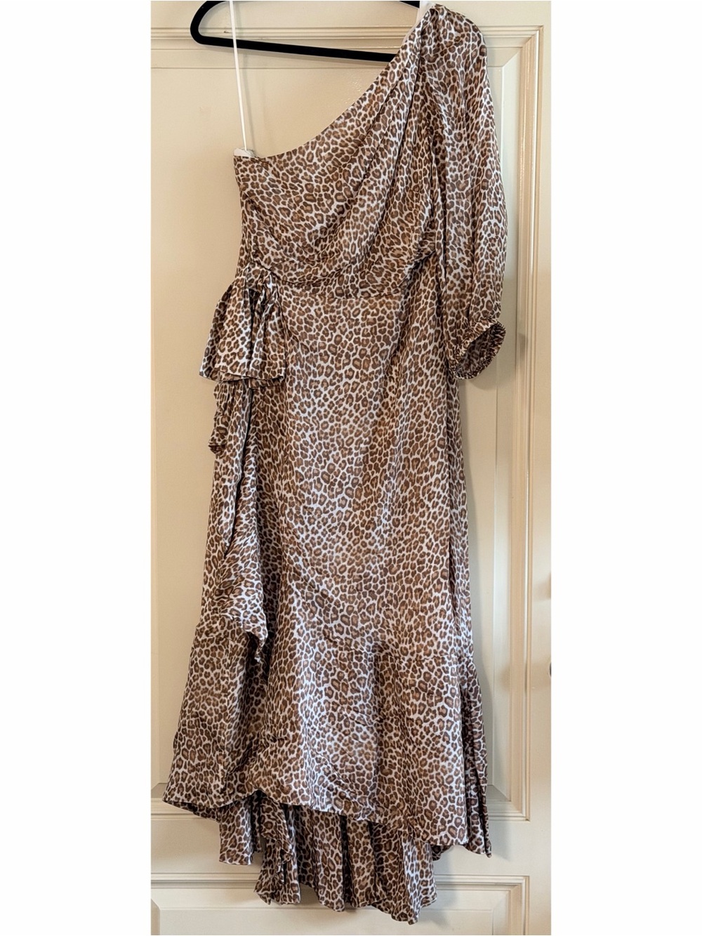 J. Crew Collection - One-Shoulder Dress in Brown Leopard Print